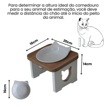 Comedouro Bebedouro Gato Elevado Pet MDF