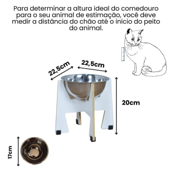 Comedouro Cachorro Gato Pet Modelo Torre MDF 11 a 35 cm