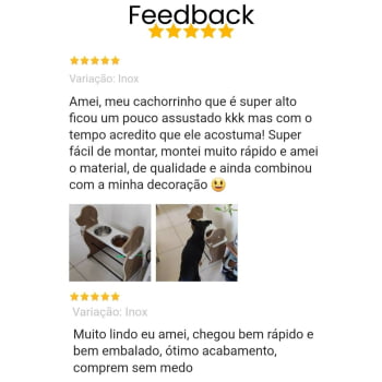 Comedouro Cachorro Grande Elevado Duplo Pet MDF Regulagem Altura