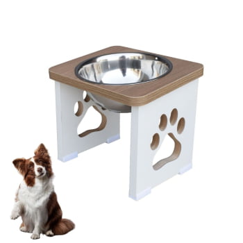 Comedouro Cachorro Grande Elevado Pet MDF - 20 cm