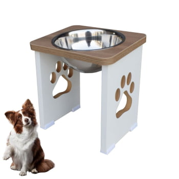 Comedouro Cachorro Grande Elevado Pet MDF - 25 cm