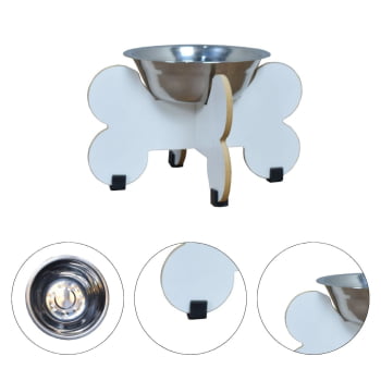 Comedouro de Cachorro Elevado Pet Gato MDF Modelo Osso