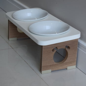 Comedouro Elevado Cachorro Duplo Pet MDF Colors