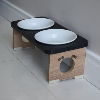 Comedouro Elevado Cachorro Duplo Pet MDF Colors