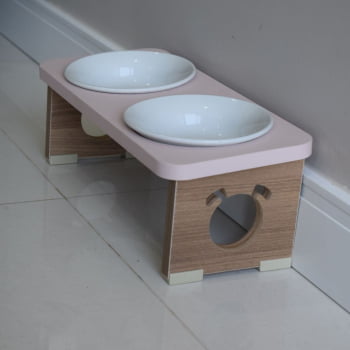 Comedouro Elevado Cachorro Duplo Pet MDF Colors