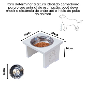 Comedouro Elevado Pet Cachorro MDF Simple