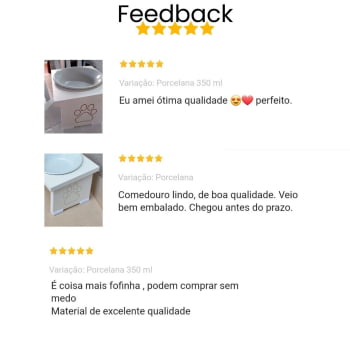 Comedouro Elevado Pet Cachorro MDF Simple  - Porcelana