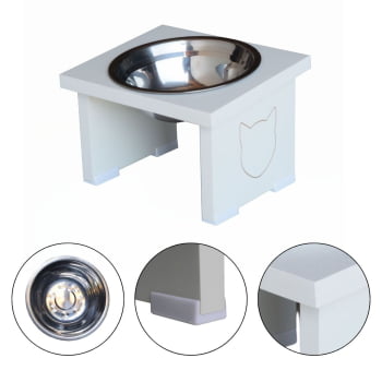Comedouro Elevado Pet Gato MDF Simple