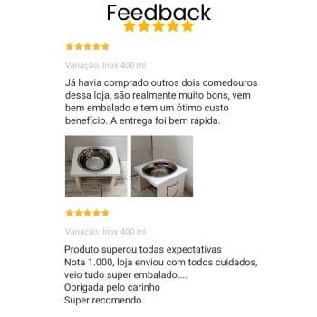 Comedouro Elevado Pet Gato MDF Simple  - Inox