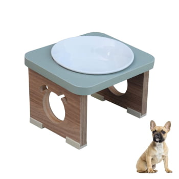 Comedouro Elevado Pet Para Cachorro MDF Colors - Porcelana - Verde