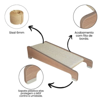 Arranhador de Gato MDF Inclinado Sisal