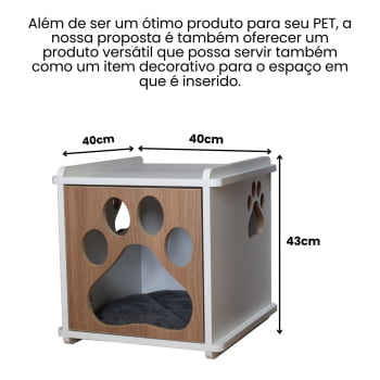 Mesa Cabeceira Cachorro Pet MDF Pata