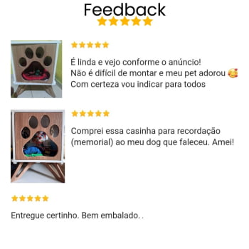 Mesa Cabeceira Cachorro Pet MDF Pata com Pés