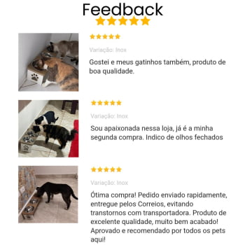 Comedouro Triplo Elevado Cachorro Pet MDF  - Inox