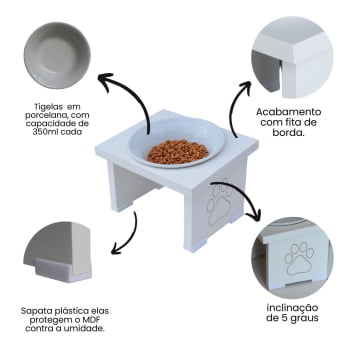 Comedouro Elevado Pet Cachorro MDF Simple