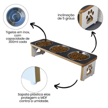 Comedouro Tradicional Triplo Cachorro