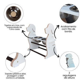 Comedouro Cachorro Porte Grande Amadeirado