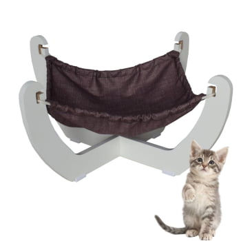 Cama Para Cachorro e Gato Pet MDF Espreguiçadeira Modelo X - Branco