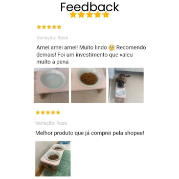 Comedouro Elevado Gato Duplo Pet MDF Colors