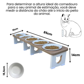Comedouro Quintuplo Gato