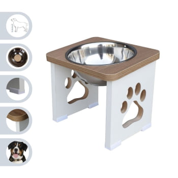 Comedouro Cachorro Grande Elevado Pet MDF