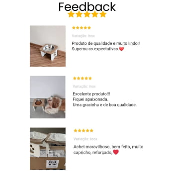 Comedouro Pet Elevado Cachorro Mdf Au Au - Inox