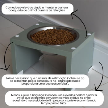 Comedouro Bebedouro Gato Cachorro Elevado Pet MDF Nick - Inox 