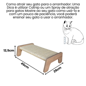 Arranhador para Gato MDF Reto Sisal