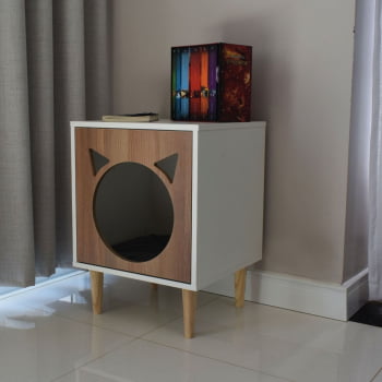 Mesa Cabeceira Pet Gato MDF Mingau