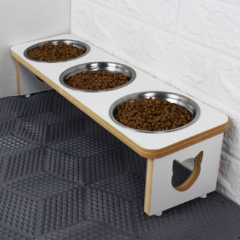 Comedouro Tradicional Triplo Gato