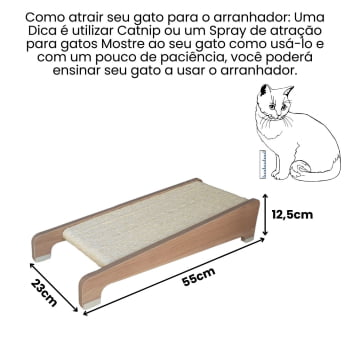 Arranhador de Gato MDF Inclinado Sisal