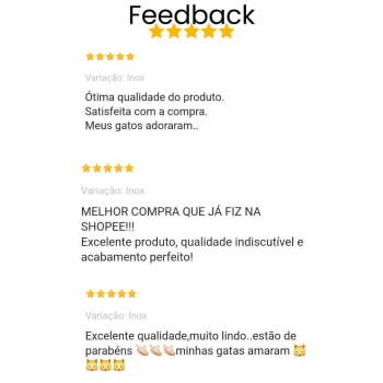 Comedouro Gato Elevado Pet Triplo MDF Linha Tradicional