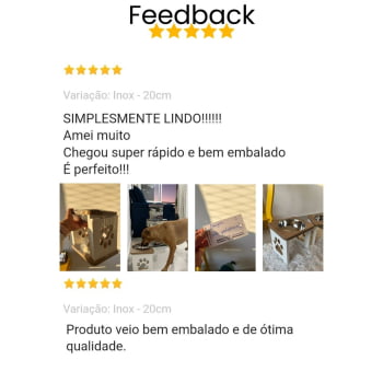 Comedouro Cachorro Grande Elevado Pet MDF - 20 cm