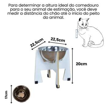 Comedouro Cachorro Gato Elevado Pet MDF Torre Grande - 20 cm