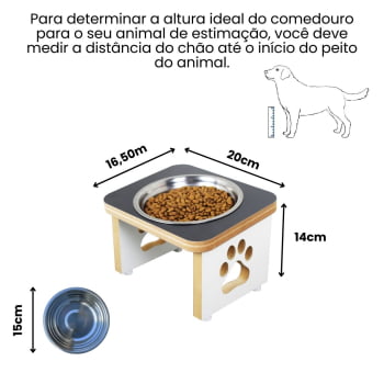 Comedouro Cachorro Elevado Pet MDF Linha Básica 