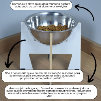 Comedouro Cachorro Gato Elevado Pet MDF Torre Grande