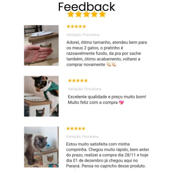 Comedouro Bebedouro Gato Elevado Pet Duplo MDF - Porcelana