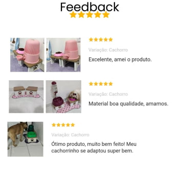 Base Comedouro Bebedouro Elevado Pet MDF