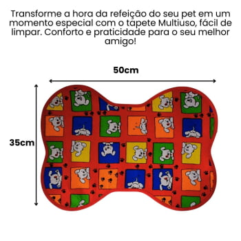 Tapete Comedouro Pet Cachorro - Vermelho