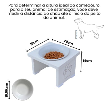 Comedouro Elevado Pet Cachorro MDF Simple