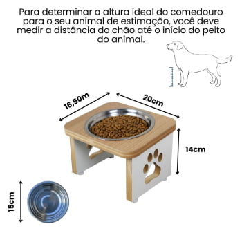 Comedouro Cachorro Elevado Pet MDF Linha Básica 