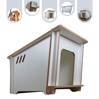Casinha Cachorro Pet Mesa de canto Dog House MDF Média 