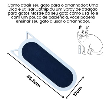 Arranhador Gato Piso Parede modelo Frajola Médio Branco