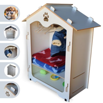 Roupeiro Pet Organizador Closet MDF Gato Cachorro