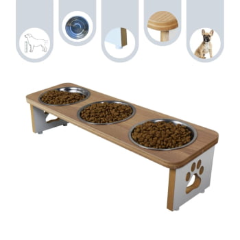 Comedouro Tradicional Triplo Cachorro Comedouro Tradicional Triplo Cachorro